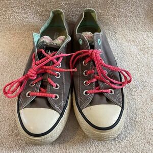 Converse All Star Mens Sz 6 Low Charcoal Multi Tongue Model 136573F